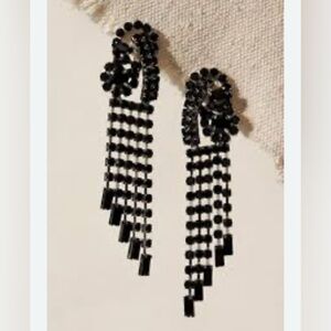 Free People NWT black rhinestones Crystal earrings